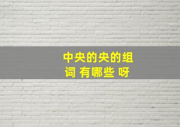 中央的央的组词 有哪些 呀